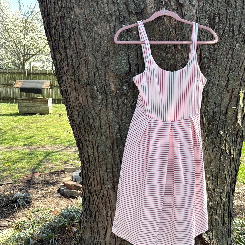 Freeway Striped Pink and White Sundress